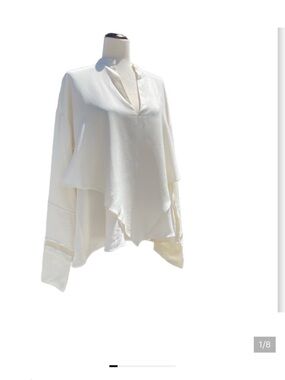 Derek Lam Silk Vneck Long Sleeve Tunic Top Size 0